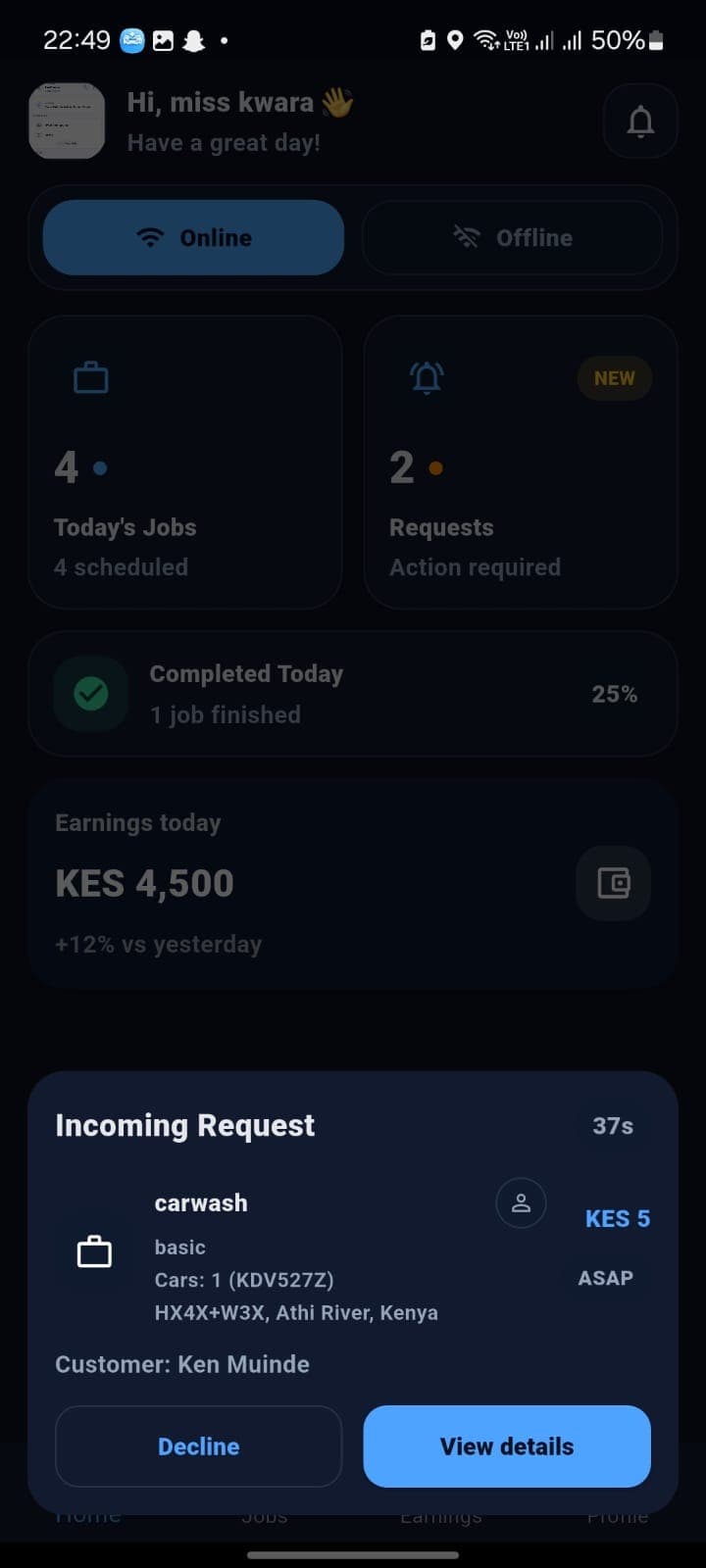 Provider job flow preview 2